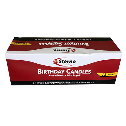 Sterno Candle Lamp Spiral Stripe Birthday Candle, 12 x 12 x 36 ct Case - DOT product image 7
