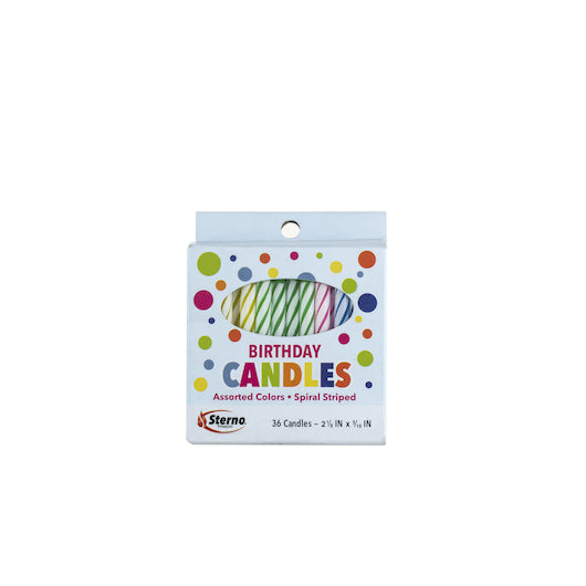Sterno Candle Lamp Spiral Stripe Birthday Candle, 12 x 12 x 36 ct Case - DOT product image 3