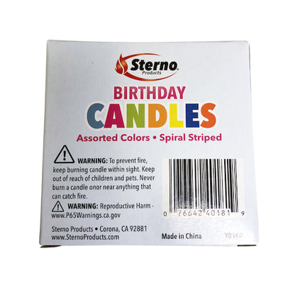 Sterno Candle Lamp Spiral Stripe Birthday Candle, 12 x 12 x 36 ct Case - DOT product image 8