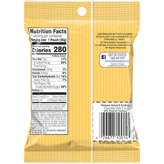 Famous Amos Chocolate Chip Cookies, 60 x 2 oz Case - DOT product image 6