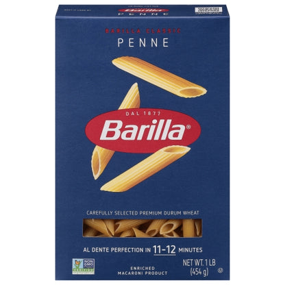 Barilla Penne Rigati, 12 x 16 oz Case - Pantry Ingredients