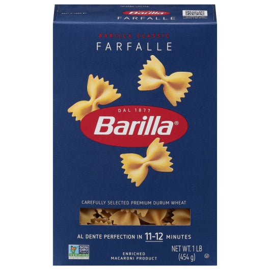 Barilla Farfalle Pasta, 12 x 16 oz Case - Pantry Ingredients