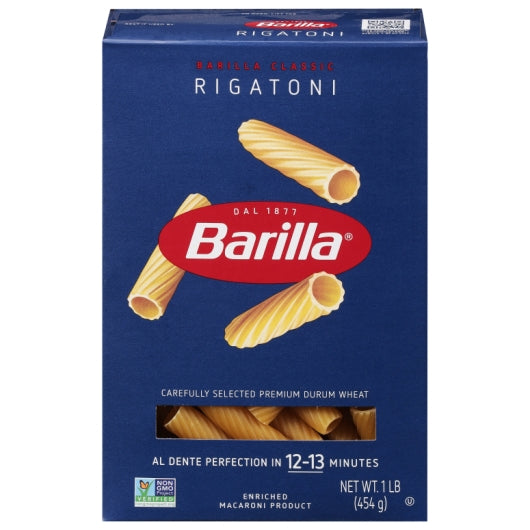 Barilla Rigatoni Pasta, 12 x 16 oz Case - Pantry Ingredients