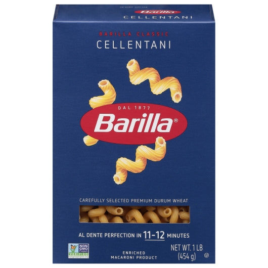 Barilla Cellentani Pasta, 12 x 16 oz Case - Pantry Ingredients