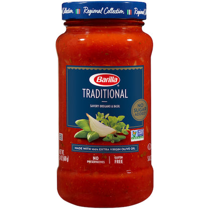 Barilla Premium Traditional Tomato Sauce, 8 x 24 oz Case - Pantry Ingredients