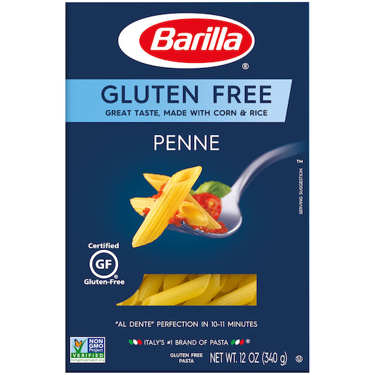 Barilla Gluten-Free Penne Pasta, 8 x 12 oz Case - Pantry Ingredients