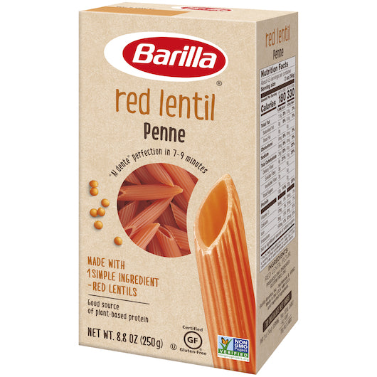 Barilla Vegetarian Non-Gmo Legume Red Lentil Penne Pasta, 10 x 8.8 oz Case - DOT product image 3