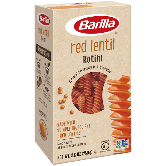 Barilla Red Lentil Rotini Legume, 8.8 Ounce - 10 per case. - DOT product image 2