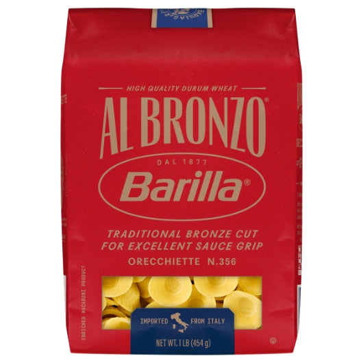 Barilla Al Bronzo Orecchiette, 12 x 16 oz Case - Pantry Ingredients