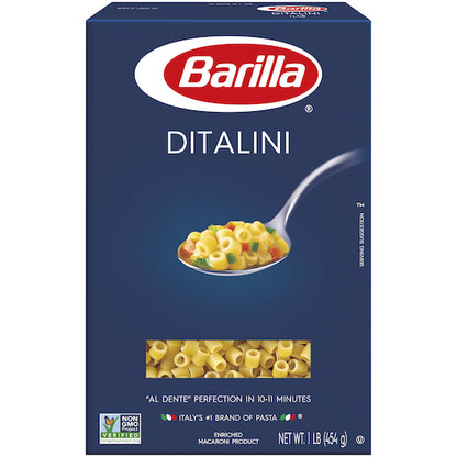 Barilla Kosher Non-Gmo Ditalini, 16 x 16 oz Case - Pantry Ingredients
