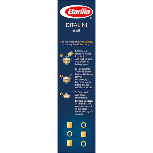 Barilla Kosher Non-Gmo Ditalini, 16 x 16 oz Case - Alternate product angle or state