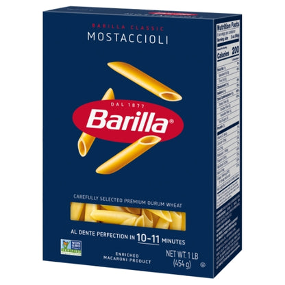 Barilla Mostaccioli Pasta, 12 x 16 oz Case - Alternate product angle or state