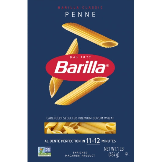 Barilla Penne Rigati, 12 x 16 oz Case - Pantry Ingredients