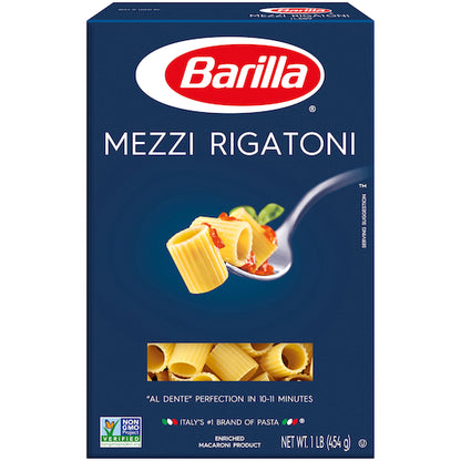 Barilla Mezze Rigatoni Pasta, 12 x 16 oz Case - Pantry Ingredients