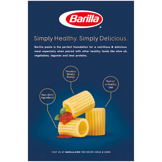 Barilla Mezze Rigatoni Pasta, 12 x 16 oz Case - Alternate product angle or state