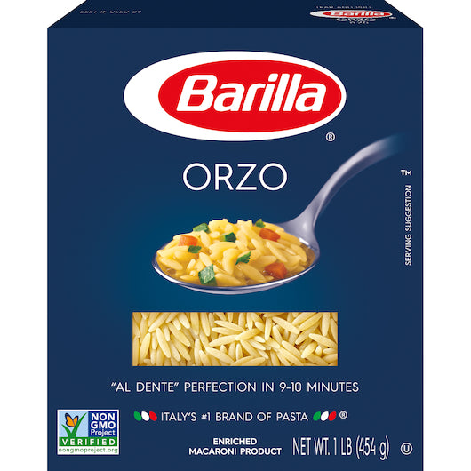 Barilla Pasta Orzo, 16 x 16 oz Case - Pantry Ingredients