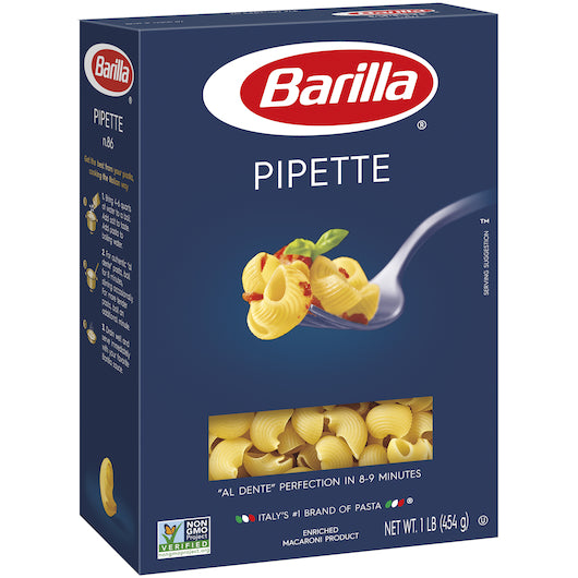 Barilla Pipette Pasta, 12 x 16 oz Case - Alternate product angle or state