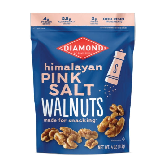 Diamond of California Himalayan Pink Salt Snack Walnuts, 8 x 4 oz Case - Nuts & Seeds - image 2