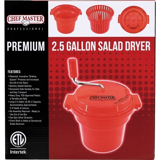 Chef-Master Commercial 2.5 Gallon Salad Spinner, 1 x 1 each Case - Snacks