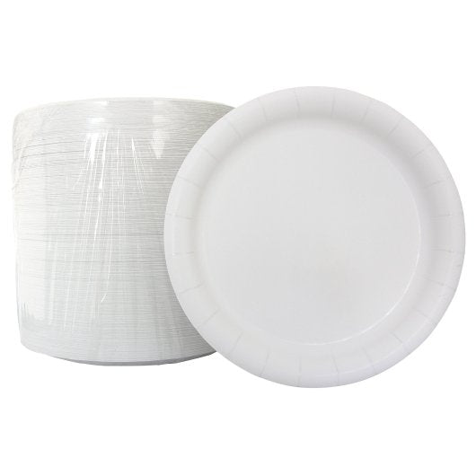 AJM 7 Inch Plates White, 8 x 125 ct Case - Plates Bowls