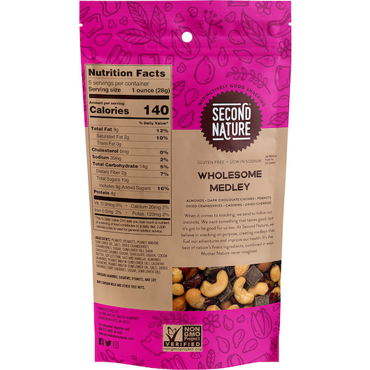 Second Nature Wholesome Medley, 12 x 5 oz Case - Nuts & Seeds - image 2