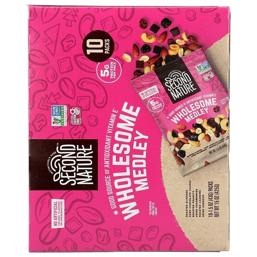 Second Nature Wholesome Medley, 4 x 10 x 1.5 oz Case - Nuts & Seeds - image 2