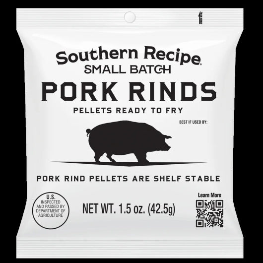 Southern Recipe Small Batch Pork Rind Pellets, 48 x 1.5 oz Case - Meat Snacks