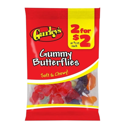 Gurley's 2 for $2 Butterflies Gummy Candy, 12 x 2.25 oz Case - Candy & Confections