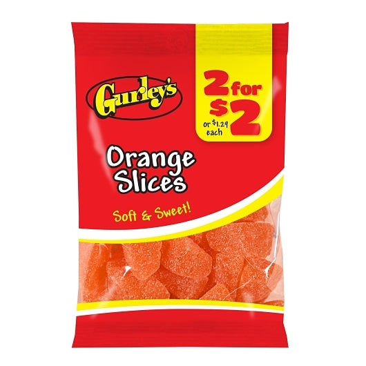 Gurley's Orange Slices Gummy Candy, 12 x 3.5 oz Case - Candy & Confections