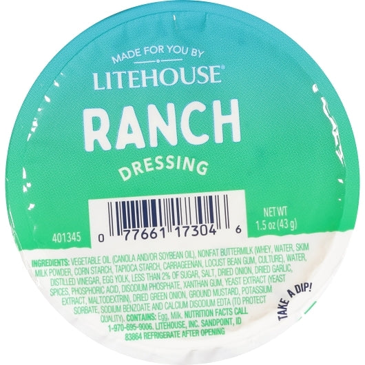 Made For You Shelf Stable Ranch Cups, 48 x 1.5 fl oz Case - Condiments & Sauces