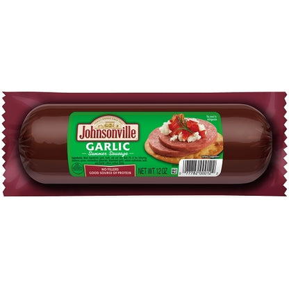 Johnsonville Garlic Summer Sausage, 12 x 12 oz Case - Frozen Meat & Seafood