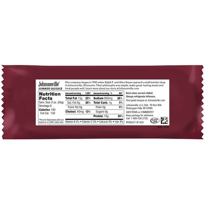 Johnsonville Garlic Summer Sausage, 12 x 12 oz Case - DOT product image 2