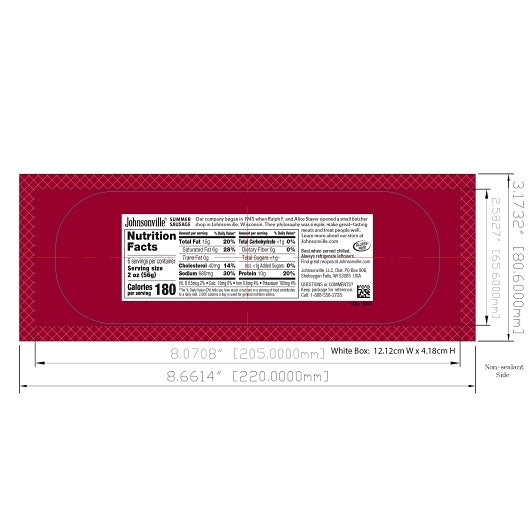 Johnsonville Garlic Summer Sausage, 12 x 12 oz Case - DOT product image 7