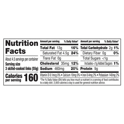 Johnsonville Sausage Original Sausage Breakfast Links, 12 x 12 oz Case - DOT product image 8