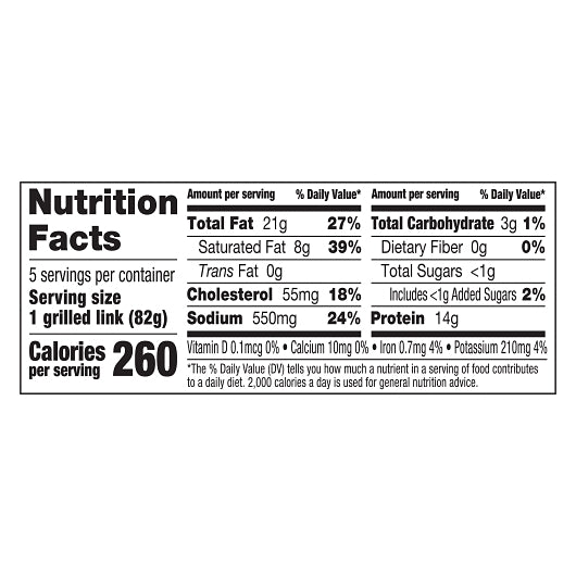 Advance Pierre Hot Italian Natural Casing Uncooked Pork Sausage Links, 12 x 19 oz Case - DOT product image 3