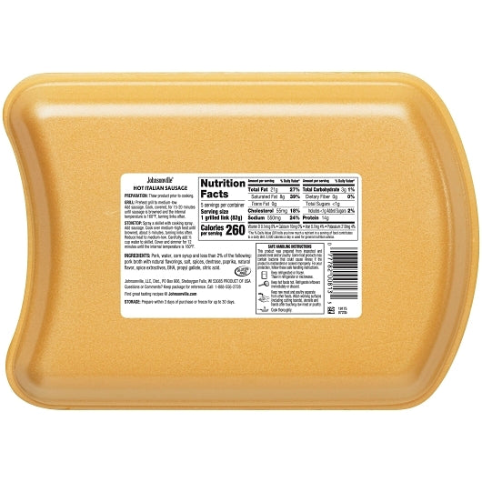 Advance Pierre Hot Italian Natural Casing Uncooked Pork Sausage Links, 12 x 19 oz Case - DOT product image 2