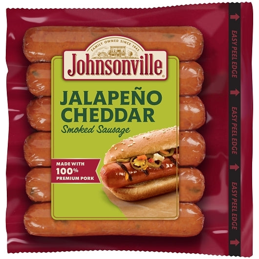Johnsonville Sausage Fully Cooked Jalapeno & Cheddar Cheese Smoked Sausage, 10 x 14 oz Case - DOT product image 2