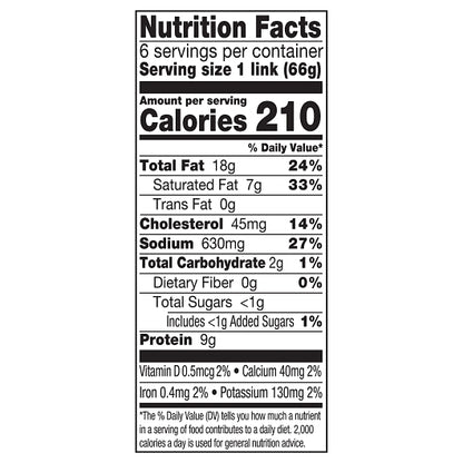 Johnsonville Sausage Fully Cooked Jalapeno & Cheddar Cheese Smoked Sausage, 10 x 14 oz Case - DOT product image 8