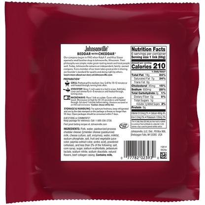 Johnsonville Beddar with Fully Cooked Beddar With Cheddar Smoked Sausage Links, 10 x 14 oz Case - DOT product image 3