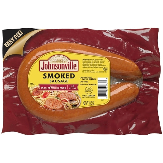 Johnsonville Fully Cooked Smoked Pork Rope Sausage, 10 x 13.5 oz Case - Frozen Meat & Seafood