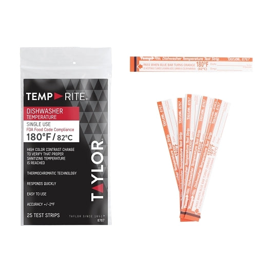 Taylor Temprite Dishwasher Temperature Test Strips, 12 x 25 ct Case - DOT product image 2