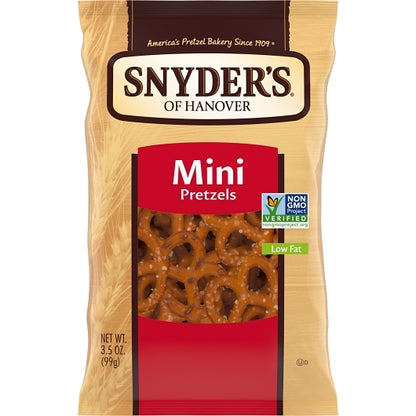 Snyders Mini Pretzel Mini Pretzels, 8 x 3.5 oz Case - Snacks