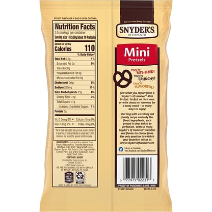 Snyders Mini Pretzel Mini Pretzels, 8 x 3.5 oz Case - DOT product image 8