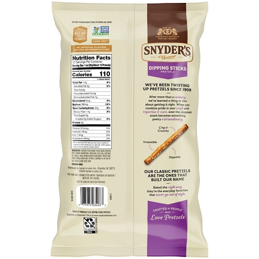 Snyders of Hanover Pretzel Dipping Sticks, 12 x 12 oz Case - DOT product image 8