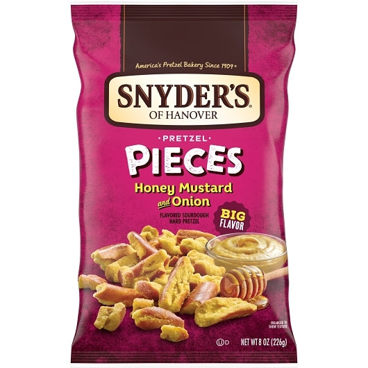 Snyder's Of Hanover Honey Mustard & Onion Pretzel Pieces, 6 x 8 oz Case - Condiments & Sauces