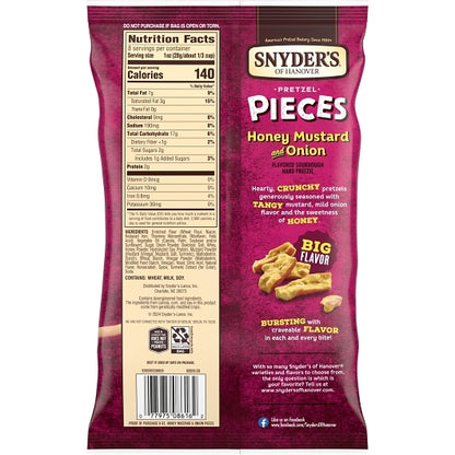 Snyder's Of Hanover Honey Mustard & Onion Pretzel Pieces, 6 x 8 oz Case - DOT product image 8
