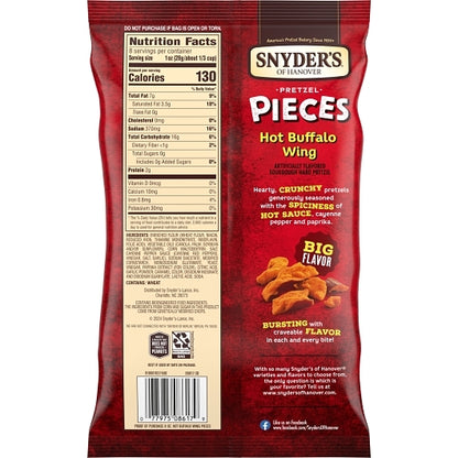Snyder's Of Hanover Hot Buffalo Wing Pretzel Pieces, 6 x 8 oz Case - DOT product image 8