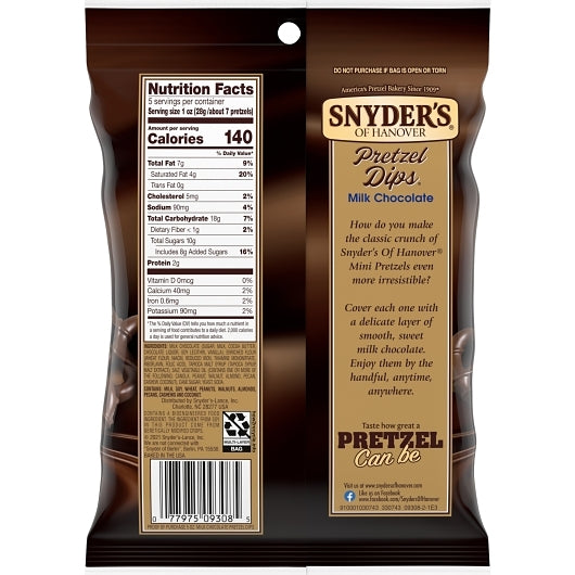 Snyder's Of Hanover Milk Chocolate Pretzel Dip, 8 x 5 oz Case - DOT product image 8