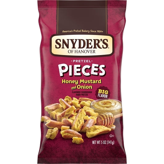 Snyder's Of Hanover Honey Mustard & Onion Pretzel Pieces, 8 x 5 oz Case - Condiments & Sauces