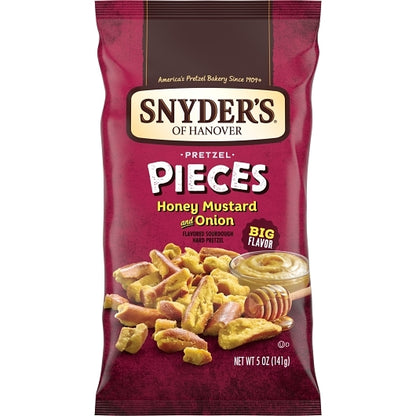 Snyder's Of Hanover Honey Mustard & Onion Pretzel Pieces, 8 x 5 oz Case - Condiments & Sauces